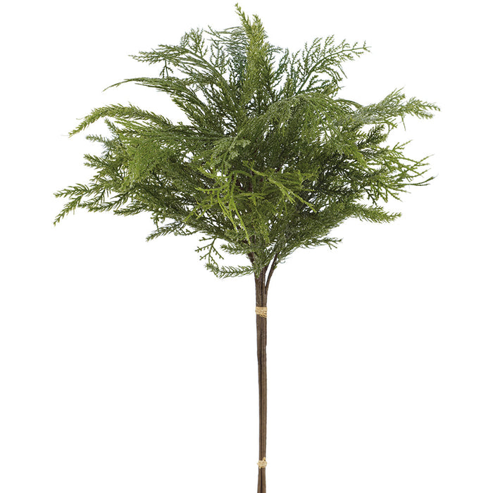 26" Glittered Artificial Deluxe Mixed Cedar Stem Bundle -Green (Pack of 12) - YBC778-GR