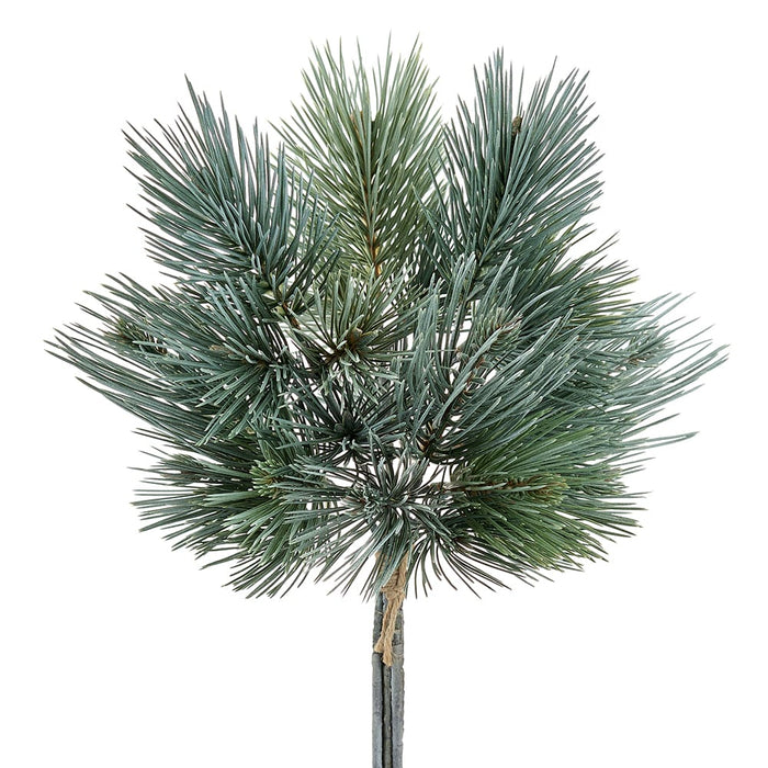 17" Needle Pine Artificial Stem Bundle -Gray/Green (Pack of 6) - YBN010-GY/GR