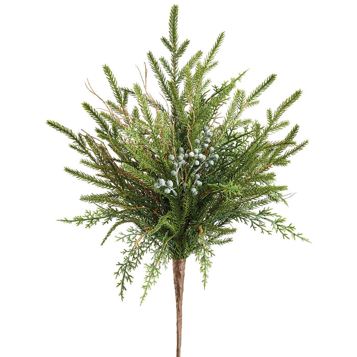 20" Artificial Juniper & Cypress Plant -Green (Pack of 12) - YBN017-GR