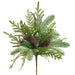 18" Artificial Pinecone & Mixed Pine Plant -Green/Brown (Pack of 6) - YBN018-GR/BR