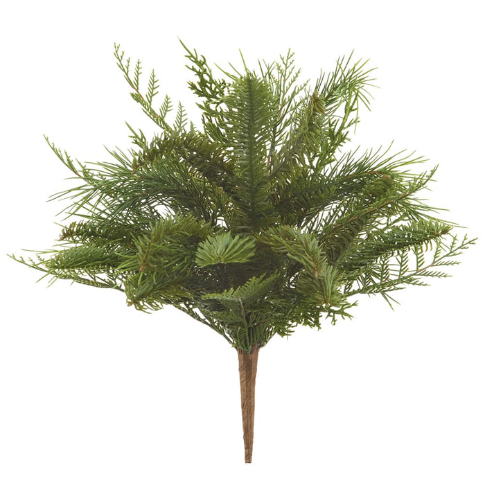 17" PE Soft-Touch Pine & Juniper Artificial Plant -Green (Pack of 6) - YBX009-GR