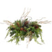 14"Wx6"H Artificial Mixed Pine, Cedar & Pinecone Candle Ring Holder w/Glass -Green/Brown (Pack of 4) - YCC099-GR/BR