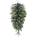 28" Artificial PE New England Pine Lighted Teardrop Swag -Green (pack of 2) - YD4128-GR