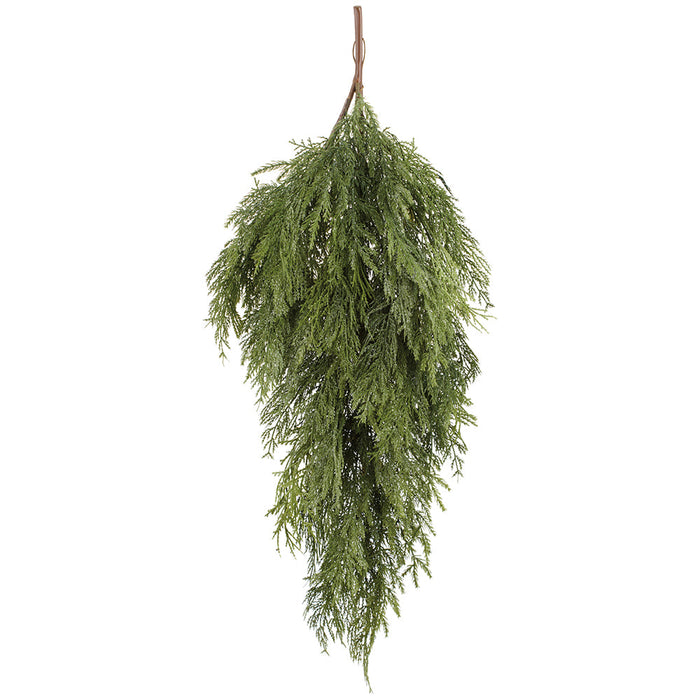 36" Deluxe Glittered Artificial Mixed Cedar Teardrop Swag -Green (Pack of 4) - YDC780-GR