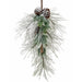 32" Artificial Flocked Mixed Pine w/Pinecone Teardrop Swag -Green/Snow (Pack of 2) - YDP259-GR/SN