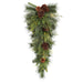36" Artificial Pinecone, Cedar & Pine Teardrop Swag -Green/Brown (Pack of 2) - YDX405-GR/BR