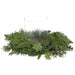 16"Wx8"H Artificial Mixed Pine & Juniper Candle Ring Holder w/Glass -Green - YEX002-GR