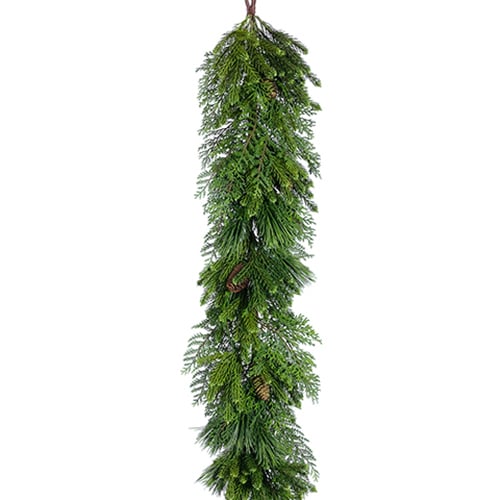 5' Pine & Cedar Artificial Garland -Green (pack of 4) - YG0005-GR