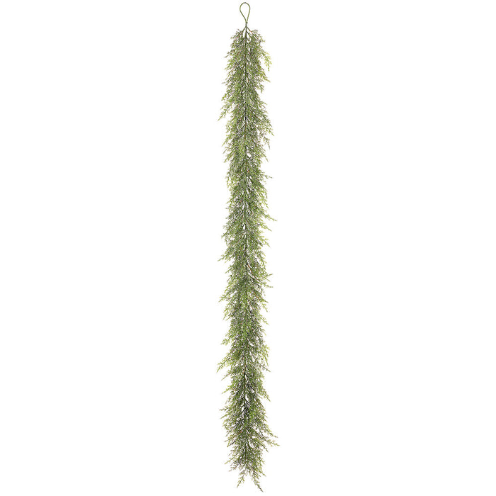 6' PE Soft-Touch Glittered Cedar Artificial Garland -Green (Pack of 2) - YGC095-GR