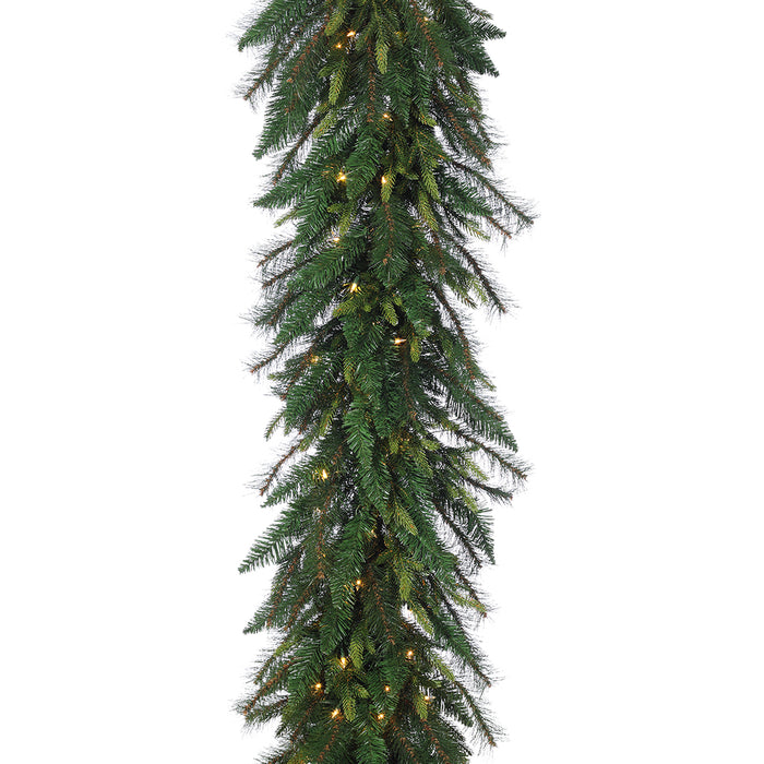 9'Lx24"W Colorado Mixed Pine Artificial Garland, Pre-Lit -Green (Pack of 2) - YGC103-GR