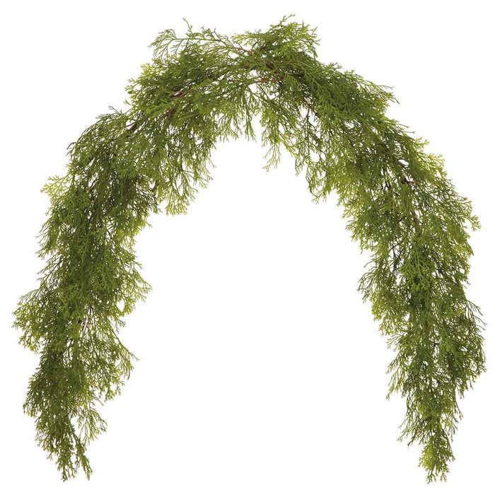 90.5" Wide Artificial Cedar Mantel Swag -Green (Pack of 2) - YGC143-GR