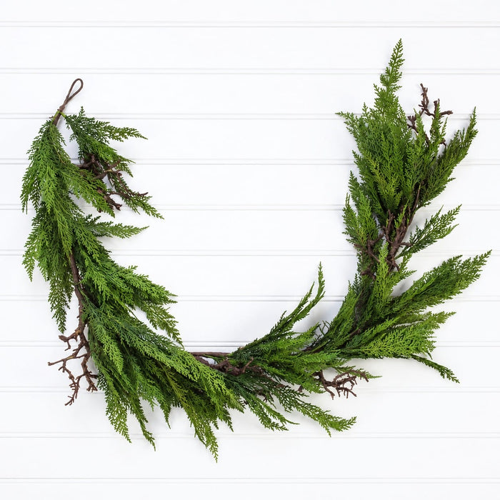 5'7" Cedar Twig Artificial Garland -Green (Pack of 2) - YGC217-GR