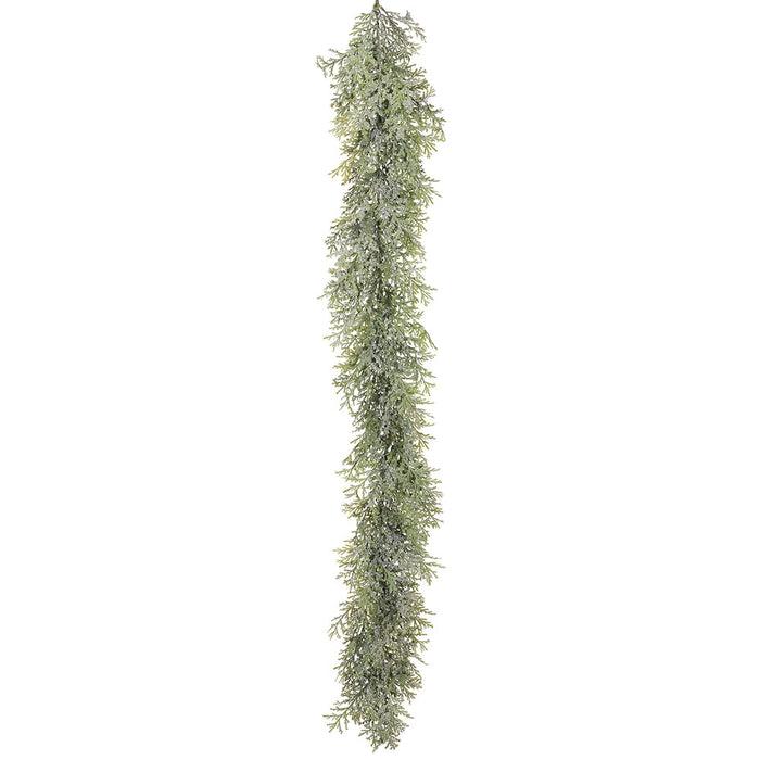 6' Iced Cedar Artificial Garland -Green/Clear (Pack of 4) - YGC262-GR/CW
