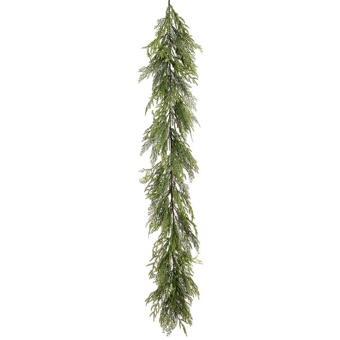 6' Glittered Deluxe Mixed Cedar Artificial Garland -Green (Pack of 6) - YGC777-GR
