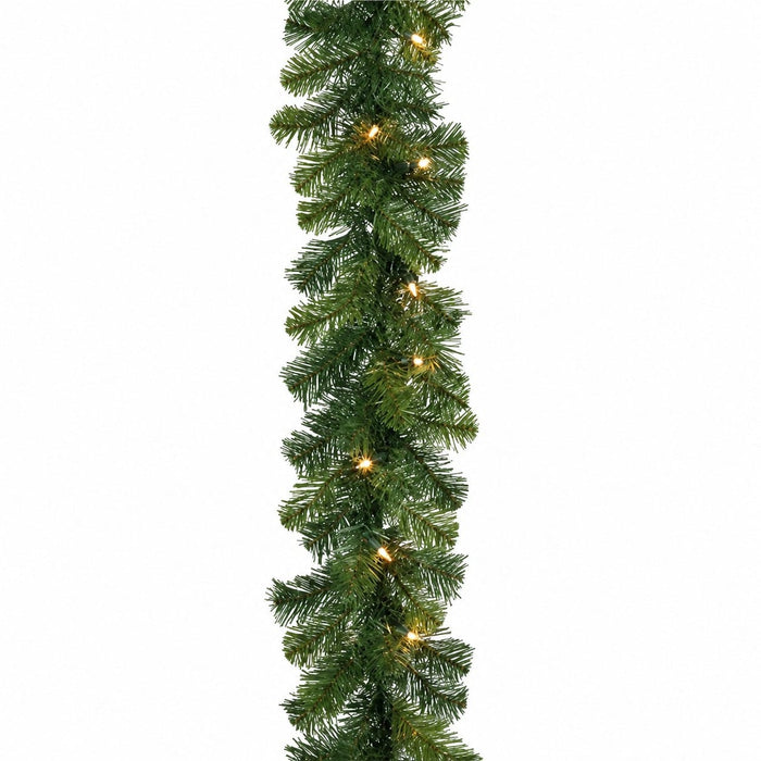 9'Lx10"W Windsor Pine Artificial Garland, Pre-Lit -Green (Pack of 6) - YGC810-GR