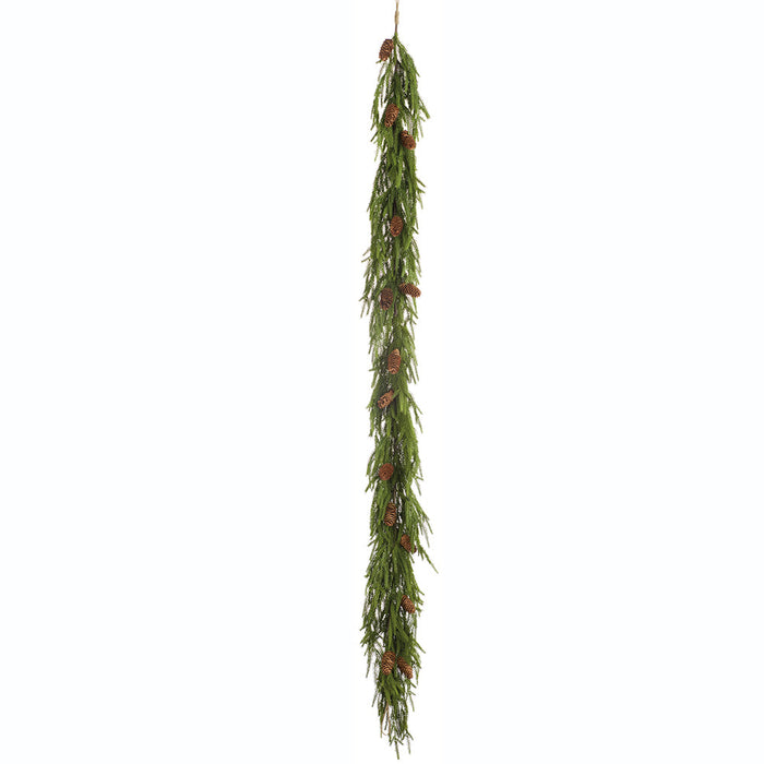 6' Cypress & Pinecone Artificial Garland -Green/Brown (Pack of 2) - YGN231-GR/BR