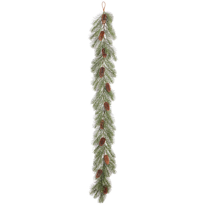 6' Pine & Pinecone Artificial Garland -Green/Brown (Pack of 2) - YGN402-GR/BR