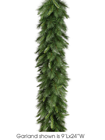 9'Lx18"W Long Needle Mixed Pine Artificial Garland -Green (Pack of 4) - YGN608-GR