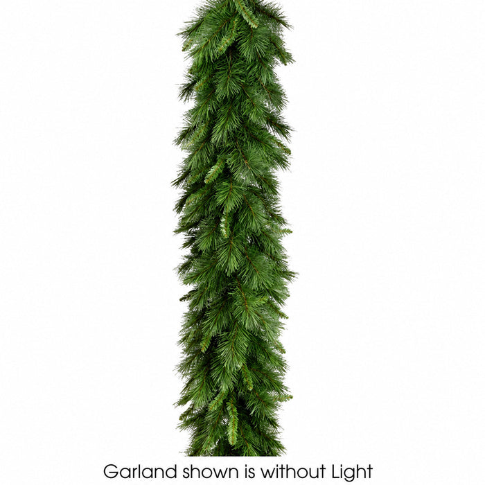 9'Lx24"W Long Needle Pine Artificial Garland, LED Pre-Lit -Green - YGN629-GR