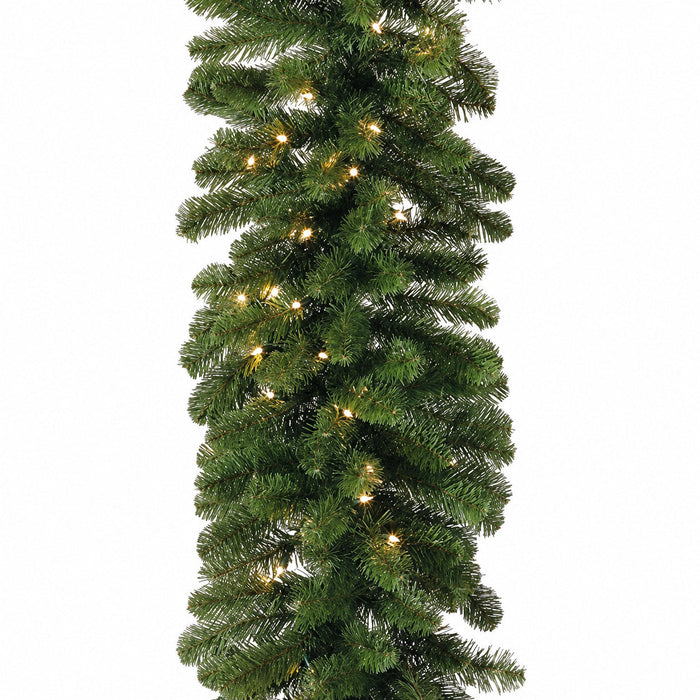9'Lx18"W Noble Fir Pine Artificial Garland, Pre-Lit -Green (Pack of 6) - YGN718-GR