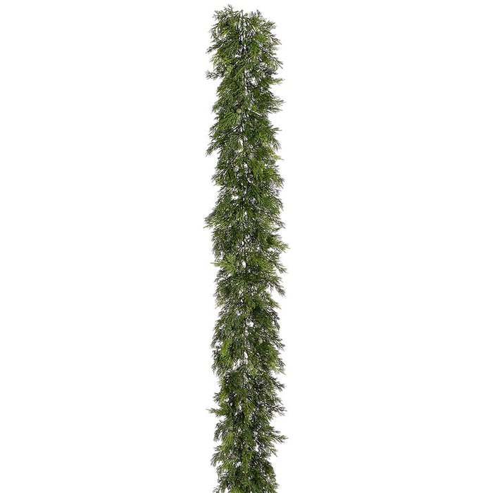 6'2" Juniper Artificial Garland Green Christmas Garlands — Silks Are