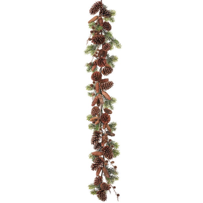 6' Artificial Spruce Pine & Pinecone Garland -Green/Brown (Pack of 2) - YGS003-GR/BR
