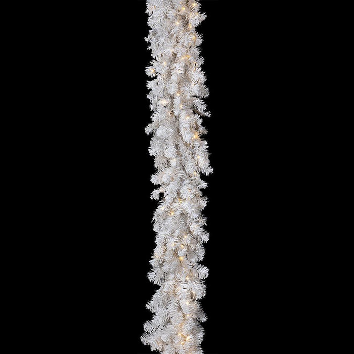 9'Lx12"W White Noble Garland, Micro LED Pre-Lit -White (Pack of 2) - YGW009-WH