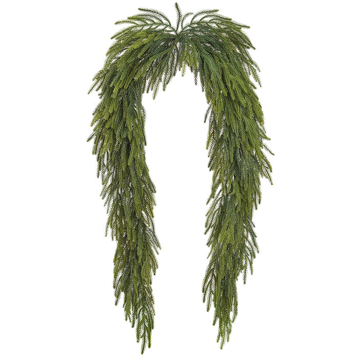 8' Wide Soft-Touch Artificial Willow Pine Mantel Swag -Green (Pack of 2) - YGW431-GR