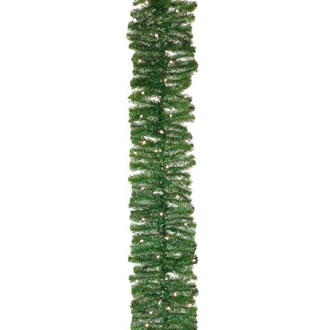 9'Lx12"W Deluxe Windsor Pine Lighted Artificial Garland -Green (pack of 2) - YGW812-GR