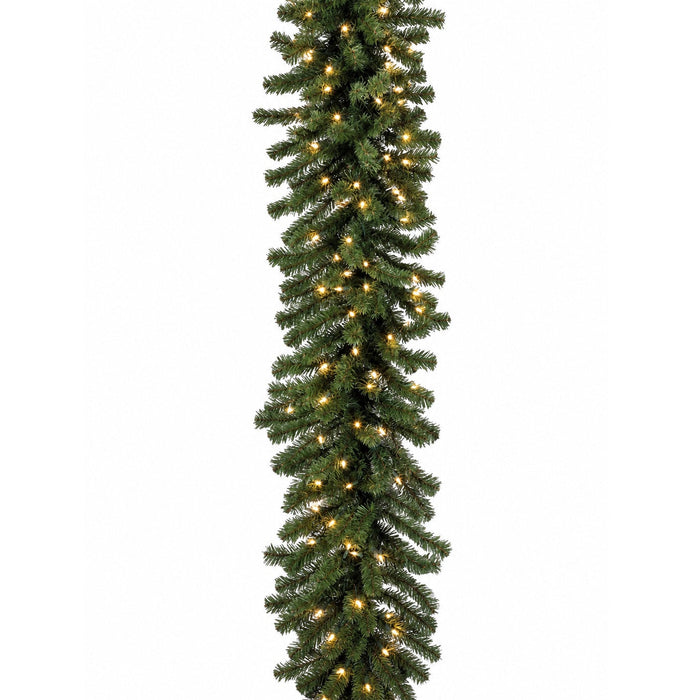 9'Lx18"W Deluxe Windsor Pine Artificial Garland, Pre-Lit -Green (Pack of 4) - YGW818-GR