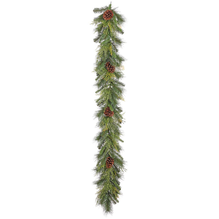 6' Pinecone, Cedar & Pine Artificial Garland -Green/Brown (Pack of 2) - YGX075-GR/BR