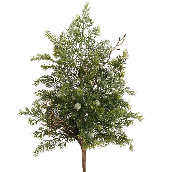 28" PE Soft-Touch Juniper & Berry Artificial Stem Pick -Green (Pack of 6) - YKC002-GR