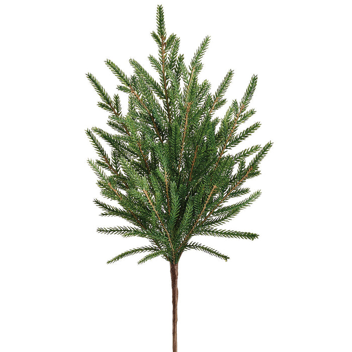 18" PE Soft-Touch Artificial Cypress Stem Pick -Green (Pack of 12) - YKC031-GR