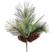 16" Artificial Mixed Pine, Pinecone & Twig Stem -Green/Brown (pack of 12) - YKX405-GR/BR