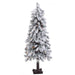 4'Hx24"W Alpine Pine Lighted Artificial Christmas Tree w/Base -Snow - YNT304-SN
