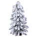24"Hx12"W Flocked Winter Alpine Pine Artificial Christmas Tree, Unlit -Snow (Pack of 2) - YNT612-SN