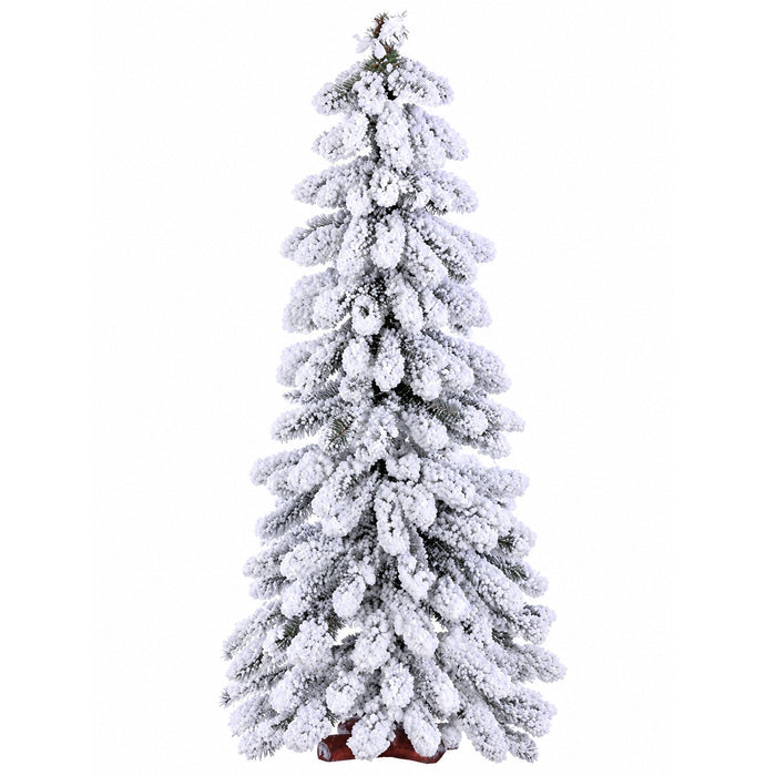 36"Hx16"W Flocked Winter Alpine Pine Artificial Christmas Tree, Unlit -Snow (Pack of 2) - YNT613-SN