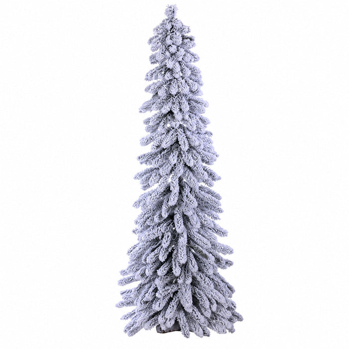 5'Hx24"W Flocked Winter Alpine Pine Artificial Christmas Tree, Unlit -Snow - YNT615-SN