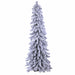 5'Hx24"W Flocked Winter Alpine Pine Artificial Christmas Tree, Unlit -Snow - YNT615-SN
