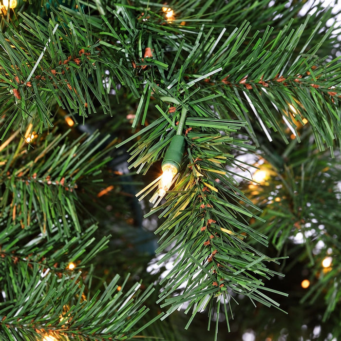 6'Hx34"W Alpine Artificial Christmas Tree w/Metal Plate, Pre-Lit -Green - YNT726-GR