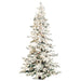 7'Hx52"W Natural Trunk Heavy Snowed Alaska Pine Lighted Artificial Christmas Tree w/Base - YNT807-