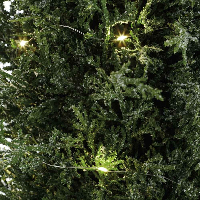 23" Flocked Artificial Cedar Cone-Shaped Topiary, Battery LED Pre-Lit -Green/White (Pack of 2) - YRC249-GR/WH