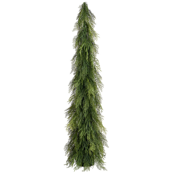 5'5" Artificial Deluxe Mixed Cedar Cone-Shaped Topiary w/Base -Green (Pack of 2) - YRC669-GR