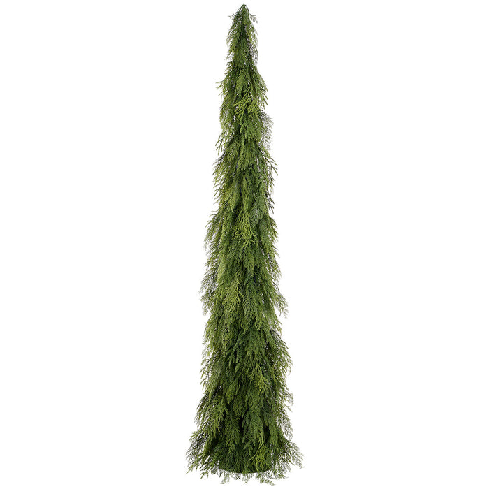 6'10" Artificial Deluxe Mixed Cedar Cone-Shaped Topiary w/Base -Green (Pack of 2) - YRC670-GR