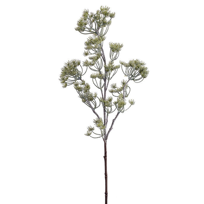 26.5" Frosted Artificial Pine Stem -Green/White (Pack of 12) - YS0019-GR/WH
