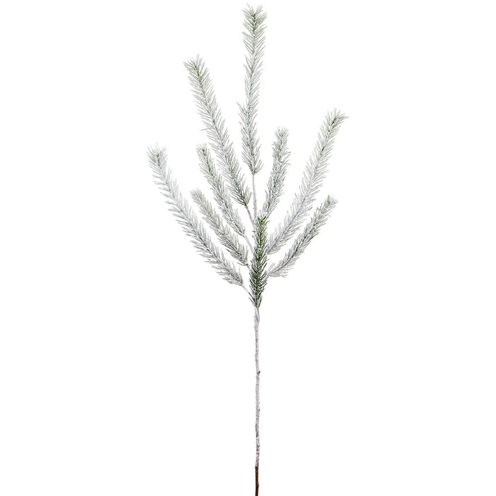 40" Flocked Artificial Pine Stem -White/Green (Pack of 12) - YS0818-WH/GR