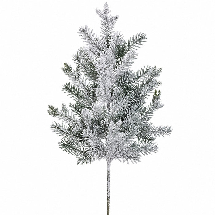 32" Artificial Flocked Pine Stem -White/Green (Pack of 12) - YS1546-WH/GR