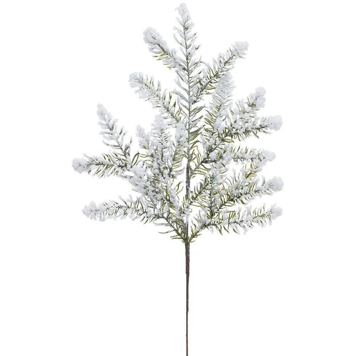 22" Flocked Artificial Pine Stem -White (Pack of 24) - YS2253-WH
