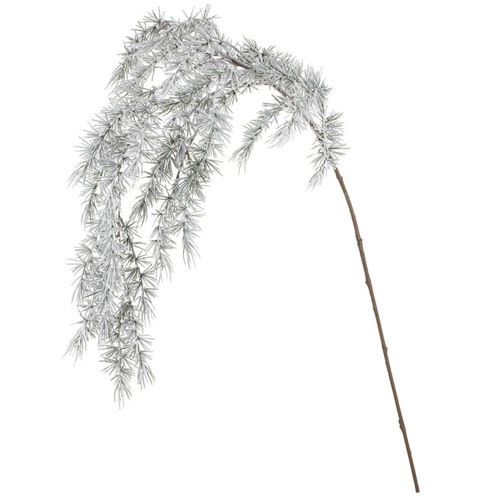 58" Hanging Flocked Artificial Pine Stem -White/Green (Pack of 8) - YS2401-WH/GR