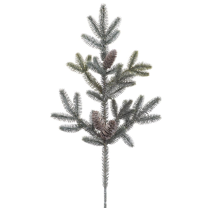 26" Pine & Pinecone Artificial Stem -Green/Whitewashed (Pack of 12) - YS9851-GR/WW
